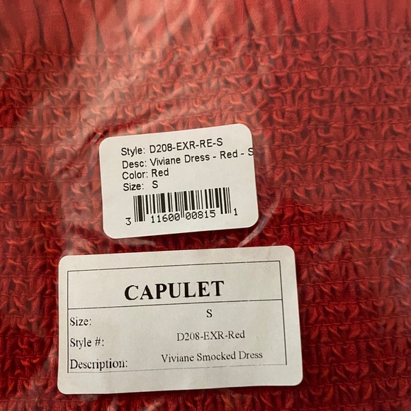 Revolve Capulet Viviane Smocked Dress Red Dress S - Picture 4 of 5